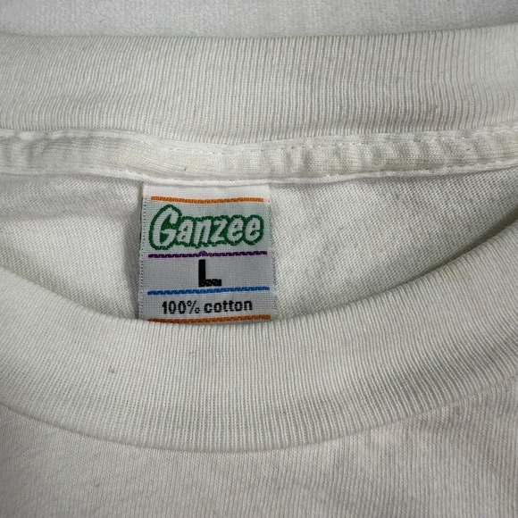 Vintage Ganzee Barbados West Indies Tee Unisex L White Graphic Print Tropical - Picture 9 of 14